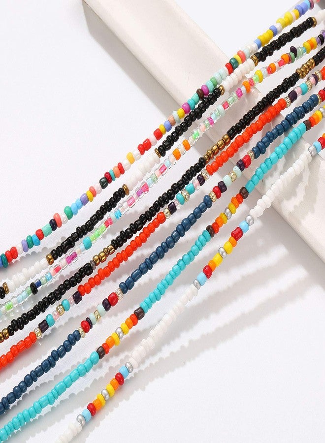 XIJIN Large Beaded Anklets Set Handmade Plus Size Colorful Beads Anklet for Women Foot Ankle Bracelet 9-11 inches - Image 3